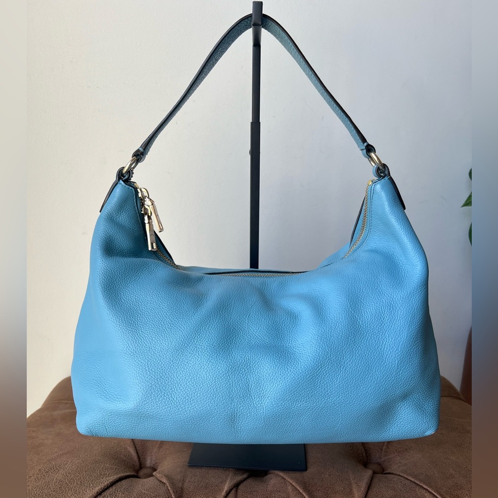 Coach Pebbled Leather Hobo Bag in Light Blue Style F36628 2015 - Picture 2 of 16